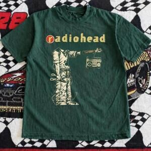 Gildan Green T Shirt Radiohead Green Band Tee